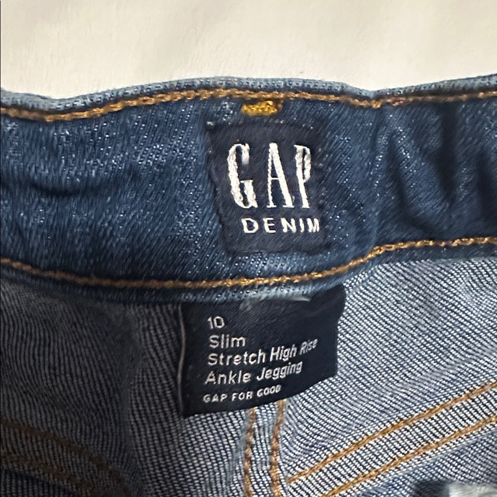 GAP Slim Stretch High Rise Distressed Ankle Jeggings 10 Slim - Picture 4 of 8